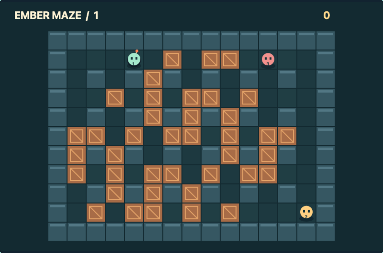 Ember Maze — actual game board